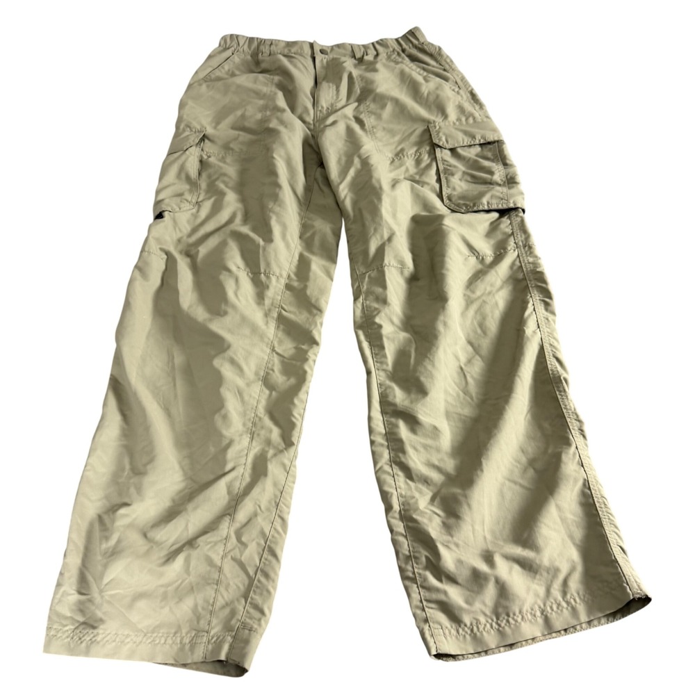 REI Mens Cargo Hiking Pants Khaki Tan Nylon Outdoor Trousers Size M 30L